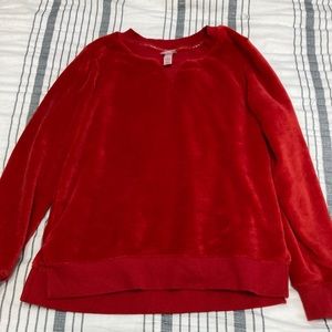 Fuzzy Red Loungewear Sweatshirt